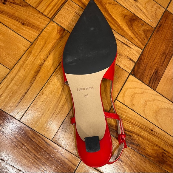& Other Stories pointed slingback heeled pumps in red - Picture 7 of 9